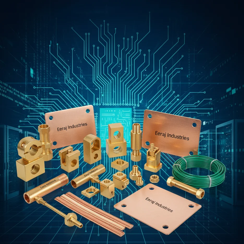 Eeraj earthing accessories — clamps, terminals, and connectors
