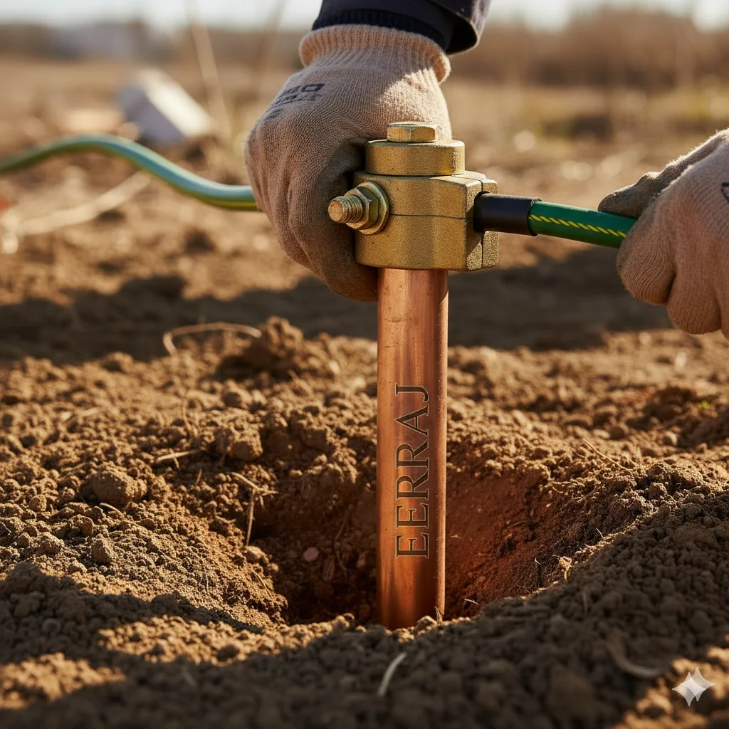 Installing an Eeraj earthing electrode at an industrial site